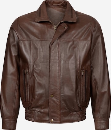 Mouflon Between-Season Jacket 'Harry Lederblouson' in Brown: front