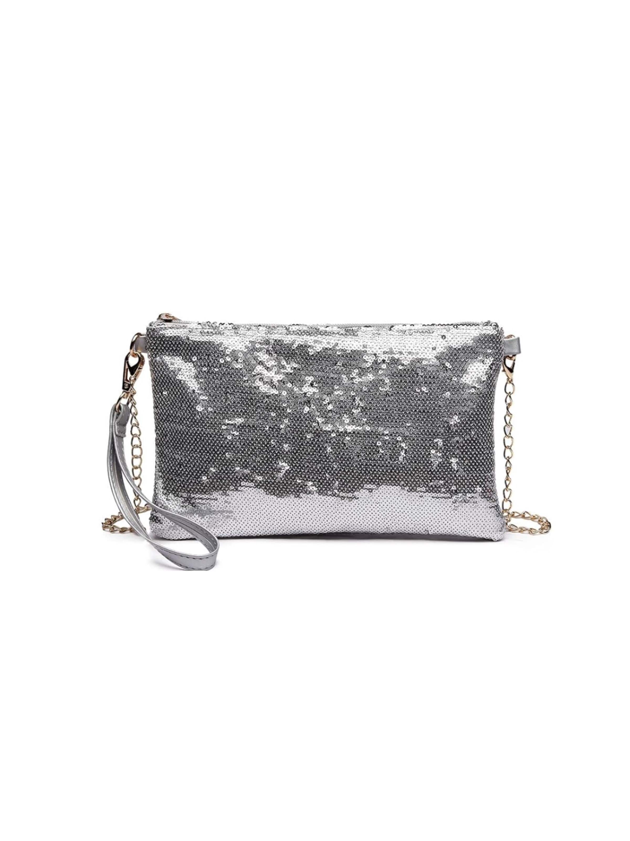 Miss Lulu Crossbody Bag in Silver: front