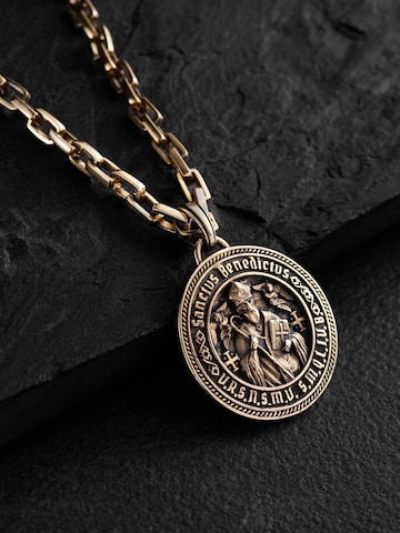 REYTEL Prívesok 'SANCTUS BENEDICTUS— Saint Benedict medal' - Žltá