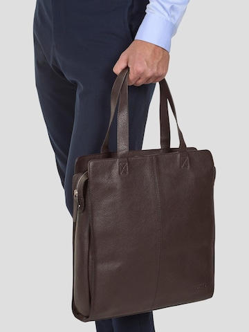 Cabas 'Tote Bag Sam Dark Brown' Howard London en marron : devant