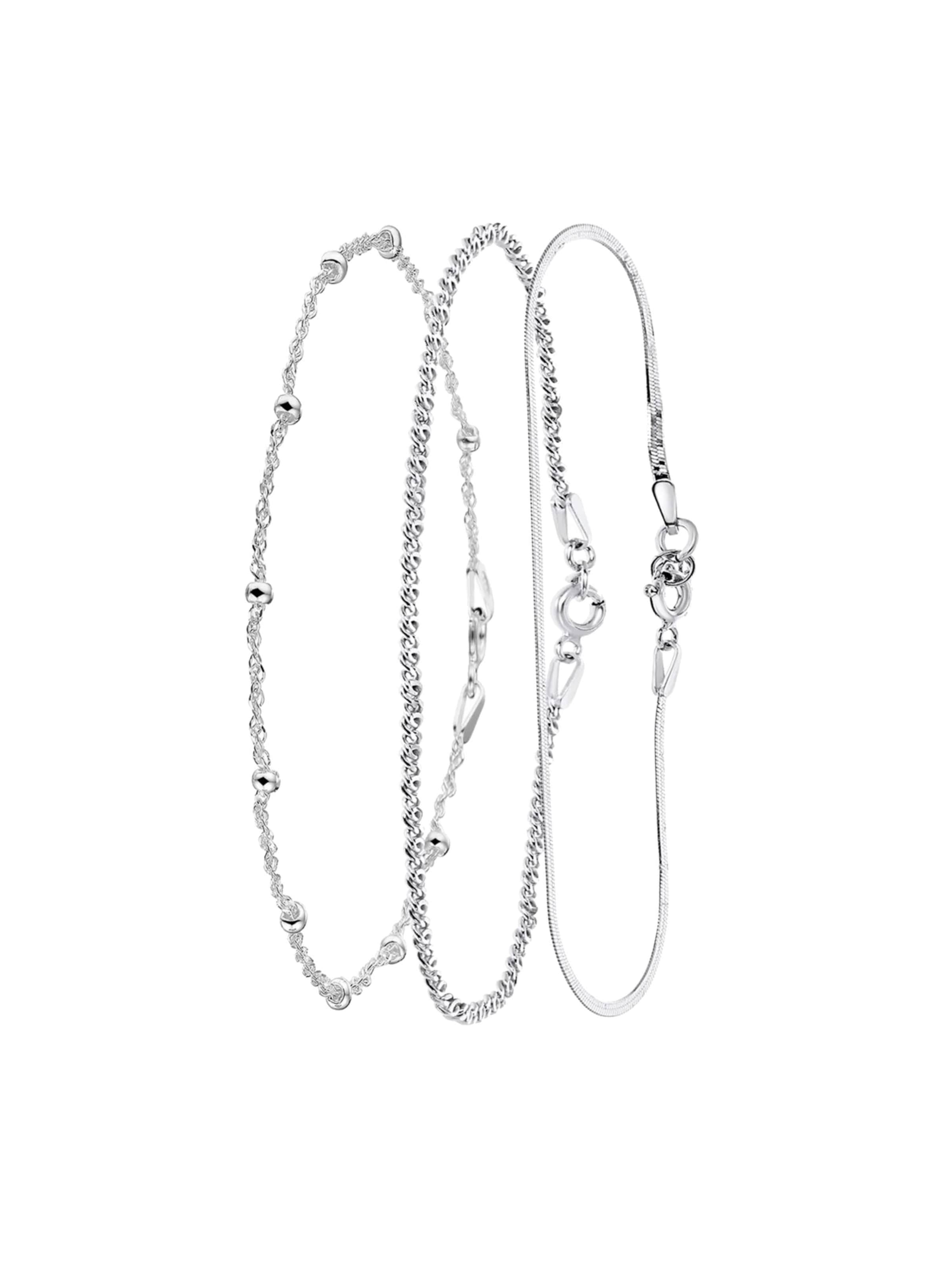 Lucardi Jewelry Set 'Basic' in Silver: front