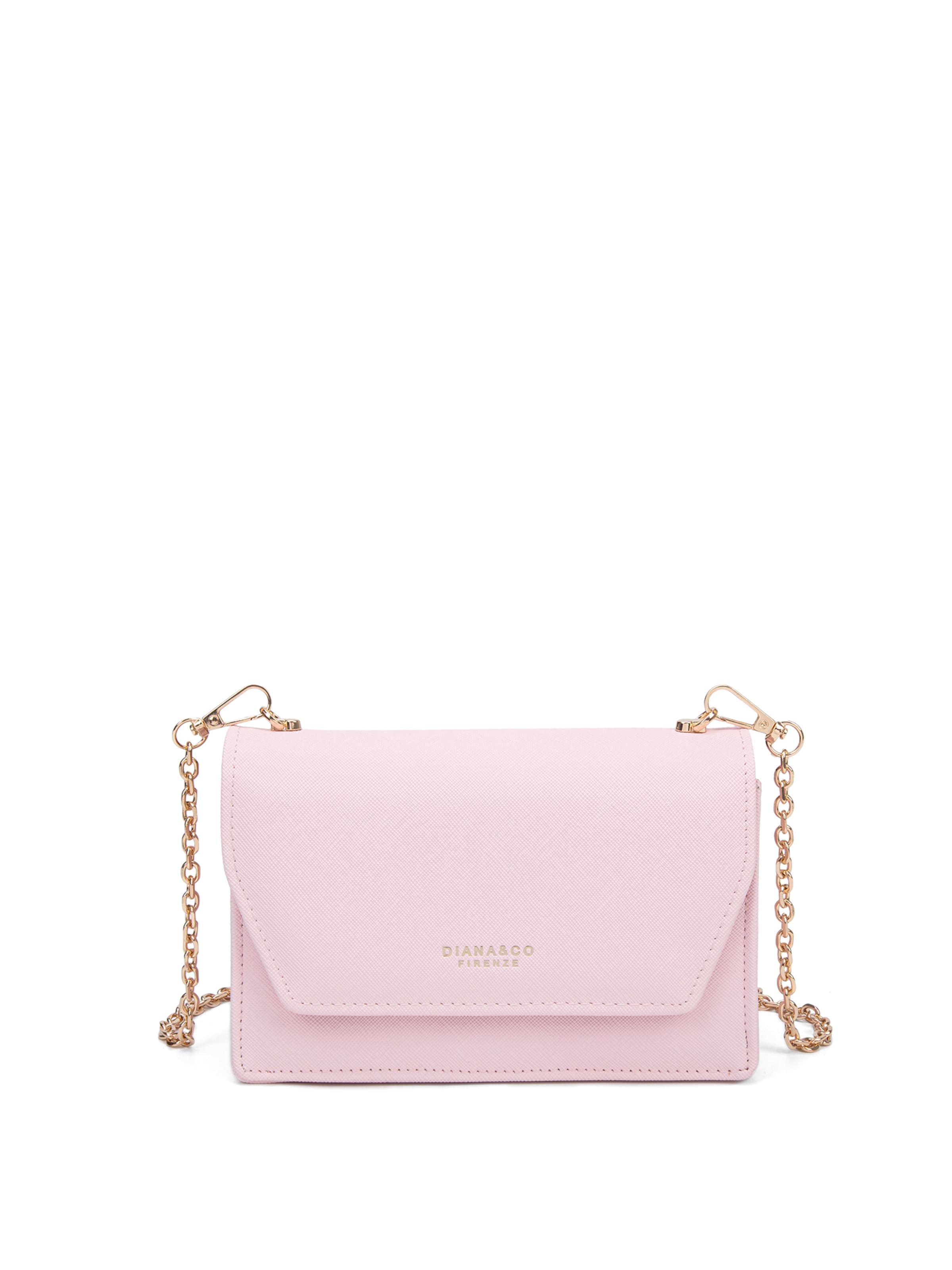 Borsa a tracolla 'Borsa a Tracolla Donna Diana&Co Poliestere Bottone Magnetico Tracolla Catena Rimovibile' di Diana&Co. in rosa: frontale