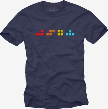 MAKAYA Shirt 'T-Elements' in Blue: front