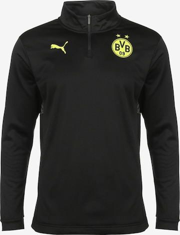 PUMA Sportsweatshirt 'Borussia Dortmund Prematch' in Zwart: voorkant