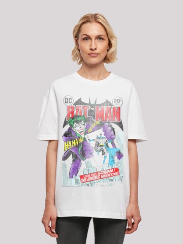 F4NT4STIC Oversized Shirt 'Batman Joker Playing Card Cover' in White: front