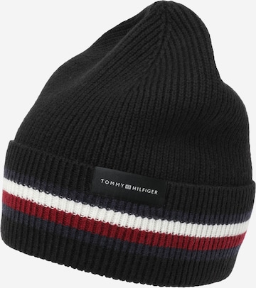 TOMMY HILFIGER Beanie 'CORPORATE' in Black: front
