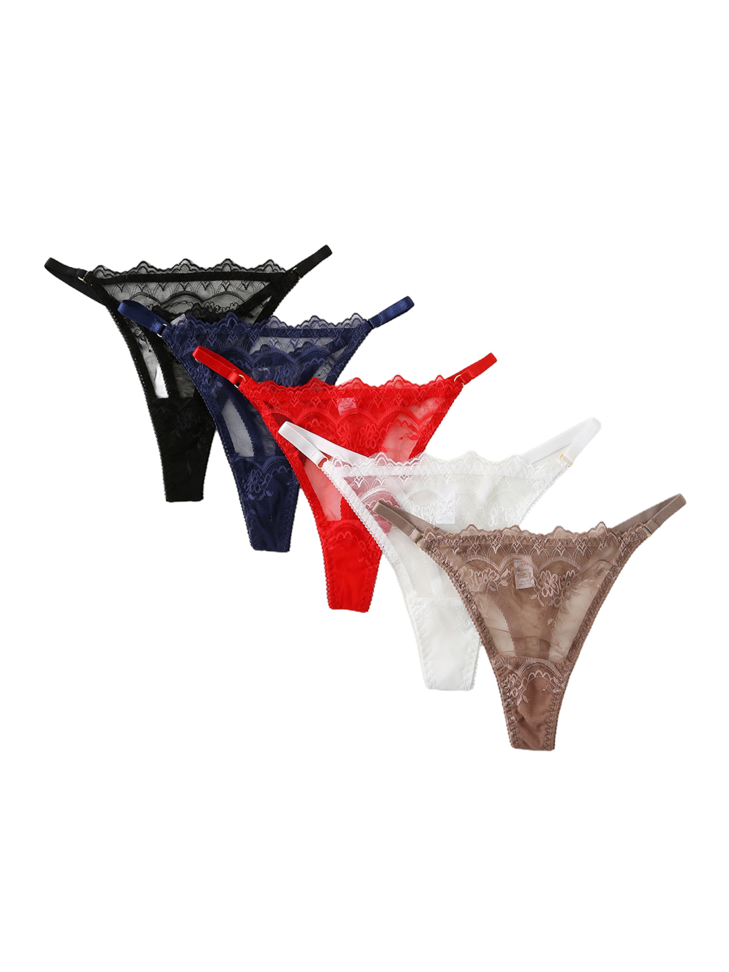 Emilie collection Thong 'Multipack 5' in Mixed colors: front