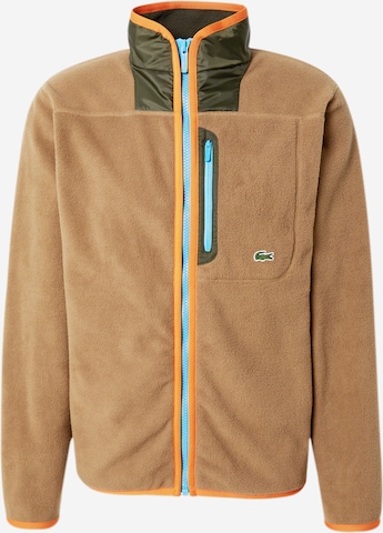 LACOSTE Fleece jas in Beige: voorkant