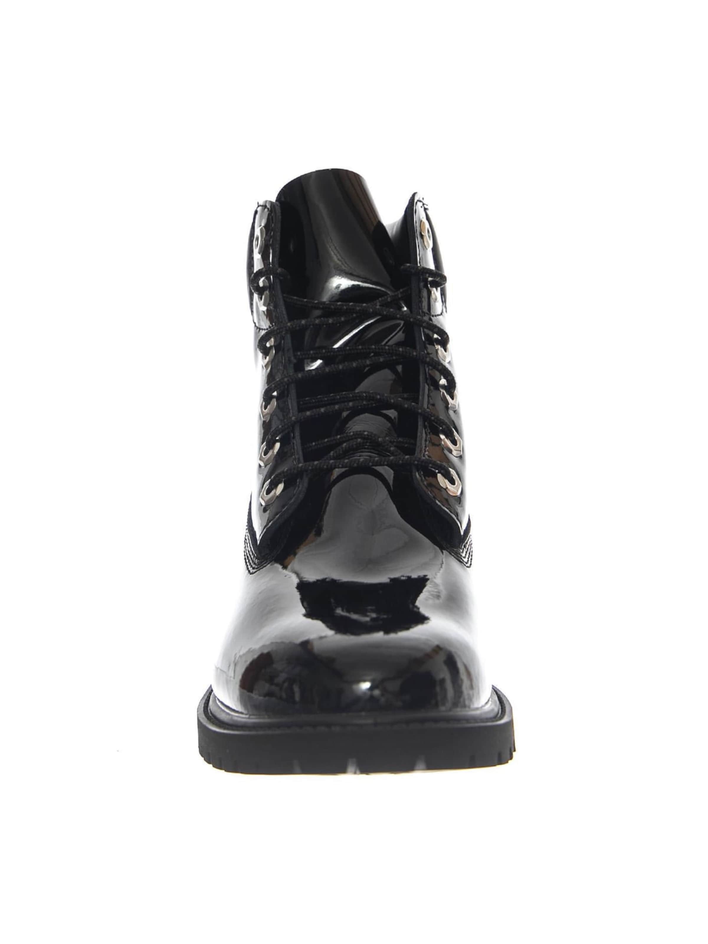 TIMBERLAND Kozaki 'Premium 6 Inch Lace Up Waterproof Boot -- Women's Black Patent Leather' w kolorze czarny