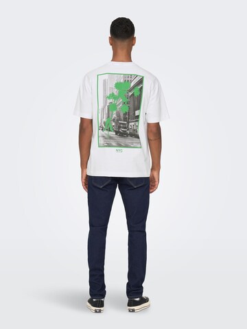 Only & Sons T- Shirt 'Fabian' in Weiß