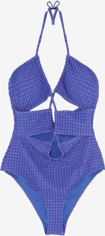 Maillot de bain 'Luxe Vichy' Scalpers en bleu : devant