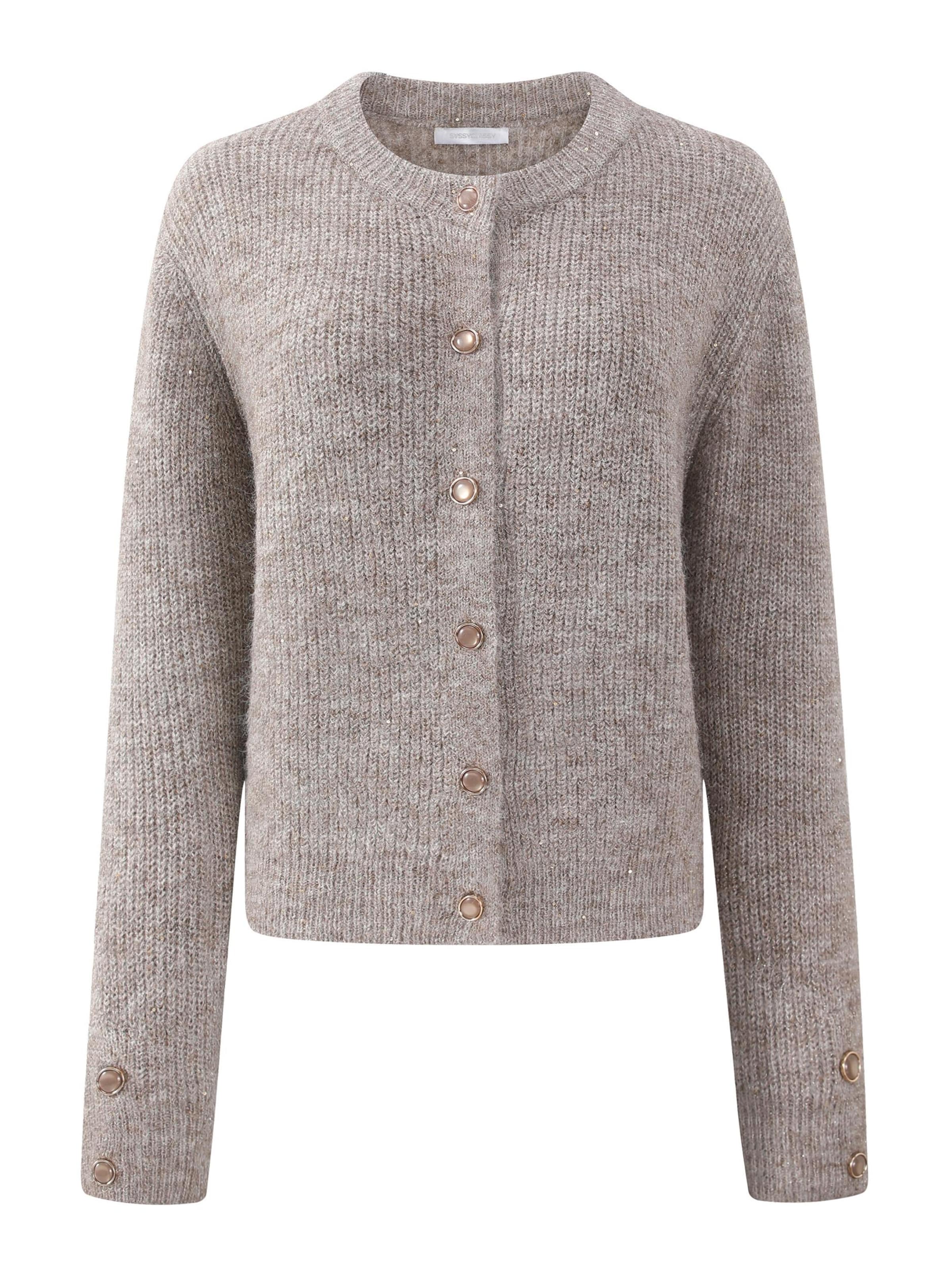 SASSYCLASSY Oversizestrickjacke‌‌‌‌‌‌ in Grau: Vorderseite
