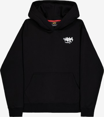 ALPHA INDUSTRIES Sweatshirt 'Signature' in Black: front