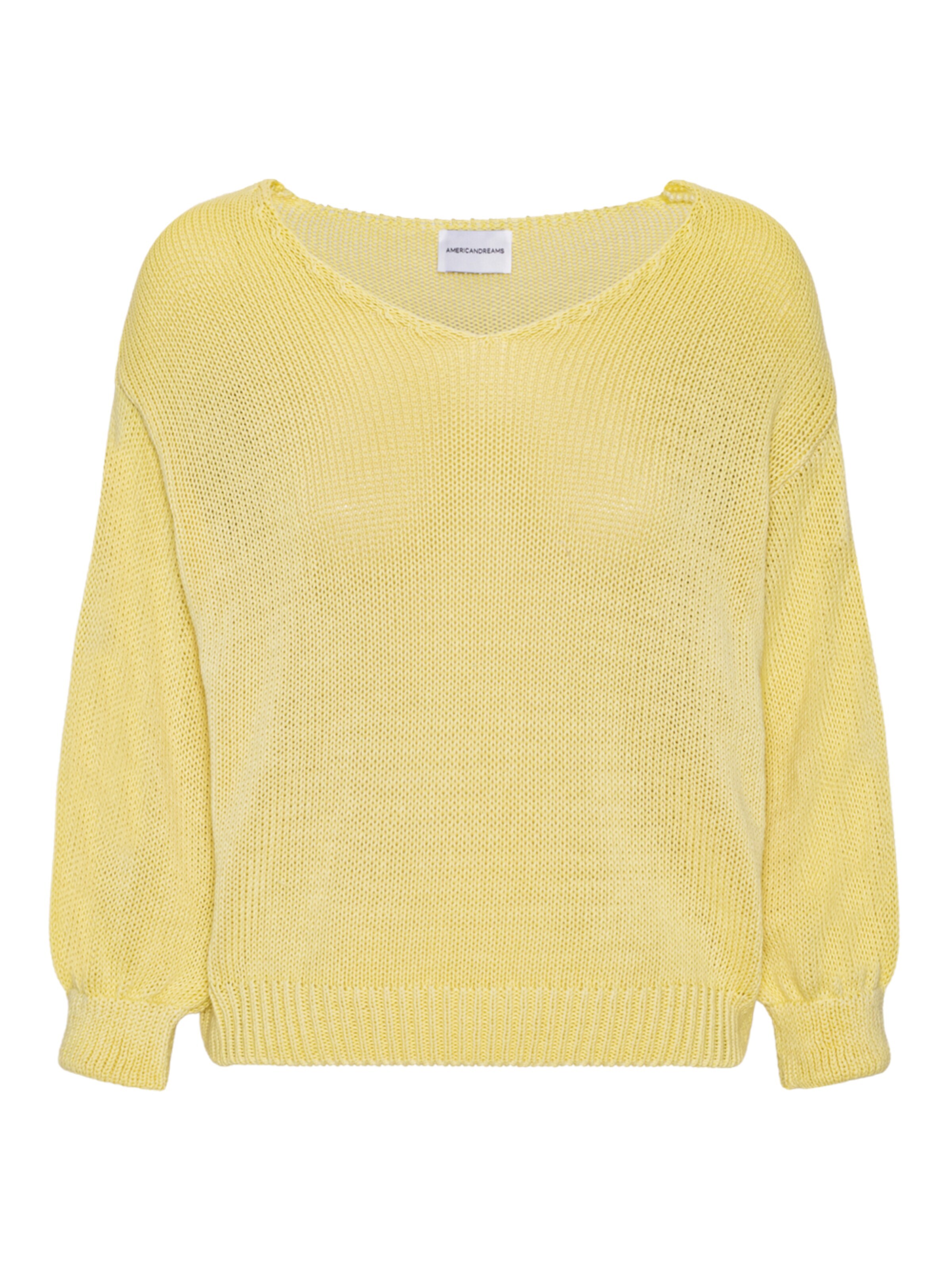 americandreams Oversized trui 'Milana Cotton' in S in de kleur Lichtgeel, Productweergave