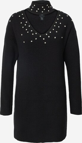 River Island Knitted dress in Black: front