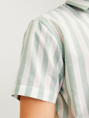 JACK & JONES Slim fit Button Up Shirt 'JOSHUA' in Green