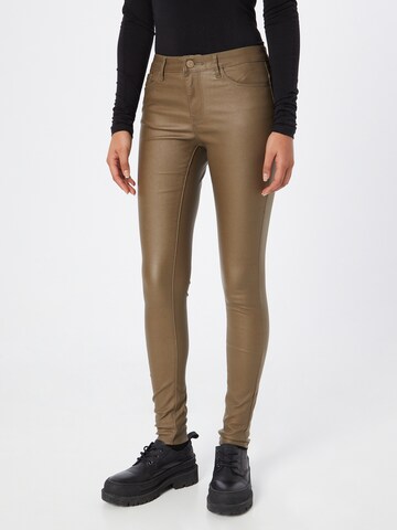 Skinny Pantalon 'SEVEN' VERO MODA en marron : devant