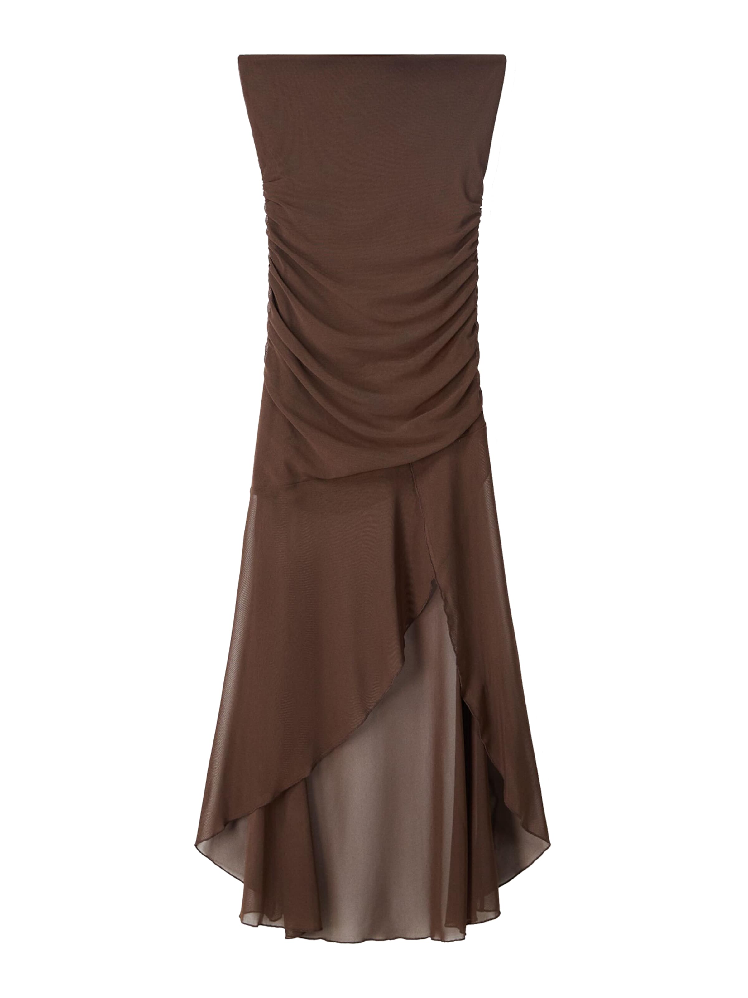 Bershka Koktejlové šaty – hnědá: přední strana