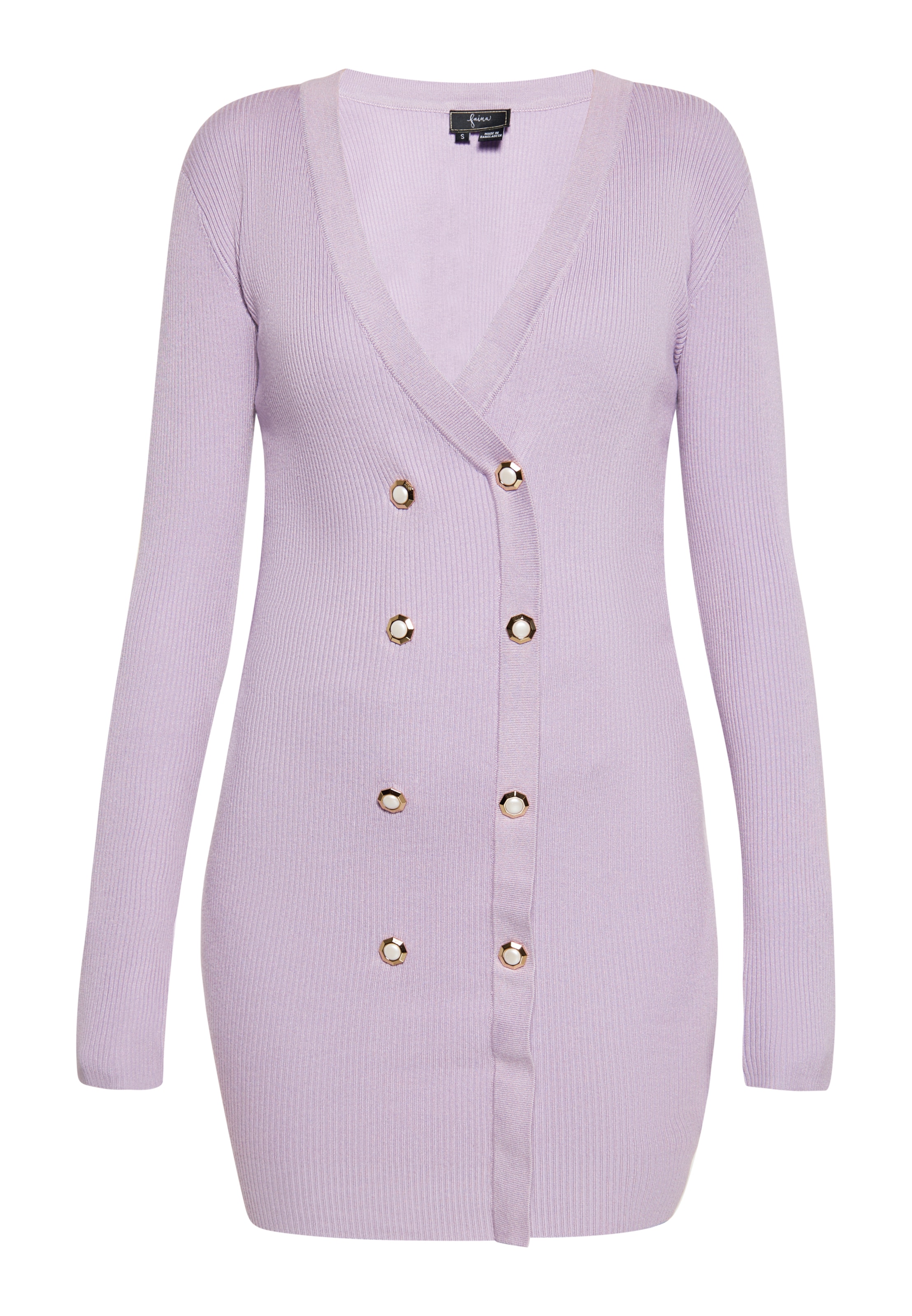 faina Gebreide jurk in Lila: voorkant