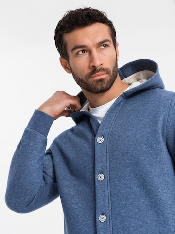 Ombre Sweatvest 'OM-SSZP-0186' in Blauw