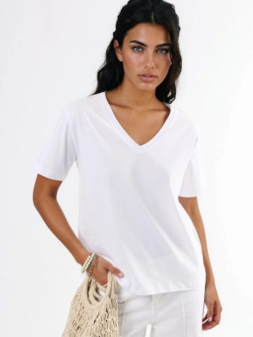 T-shirt Busem en blanc : devant