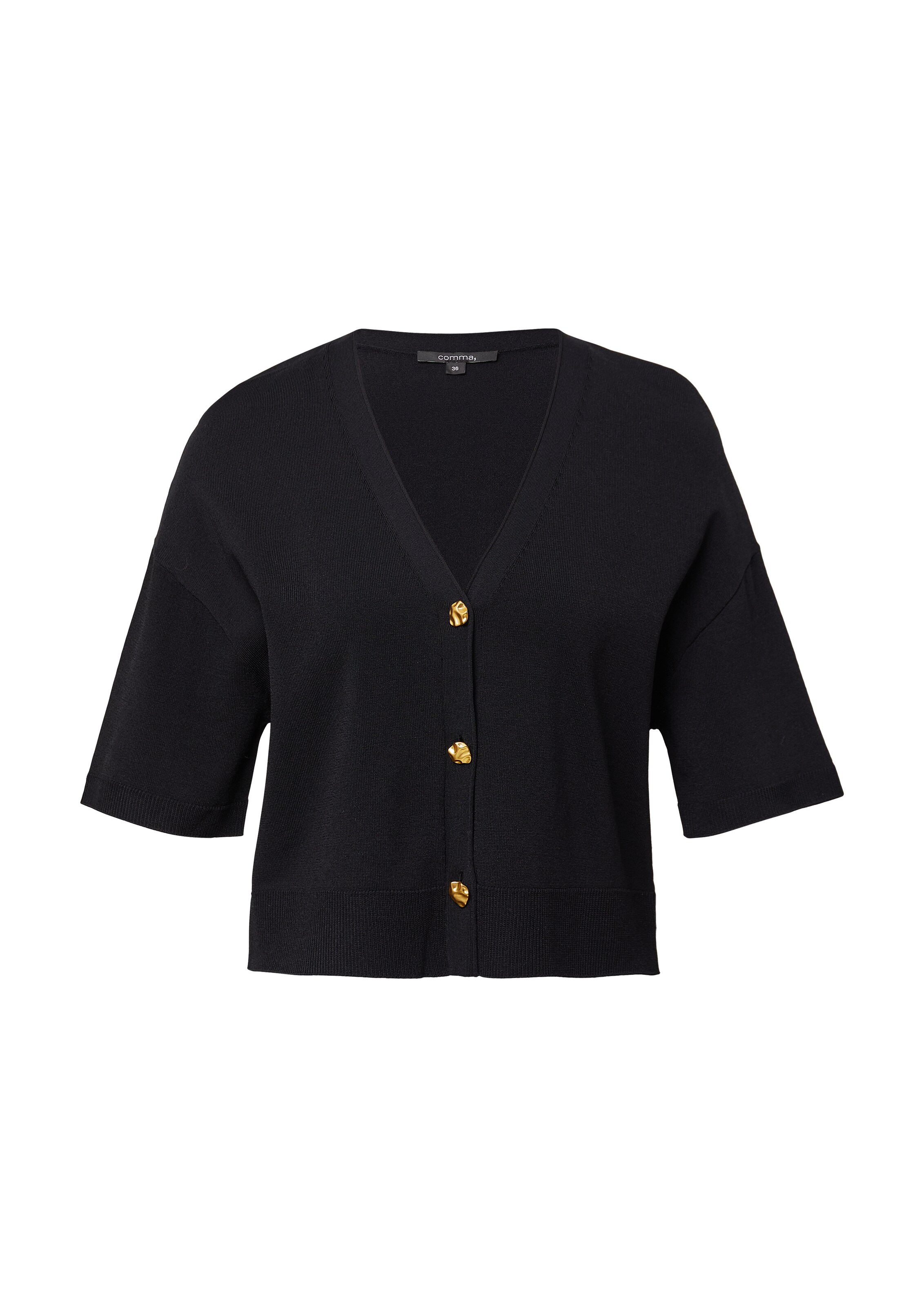 COMMA Gebreid vest in Zwart: voorkant