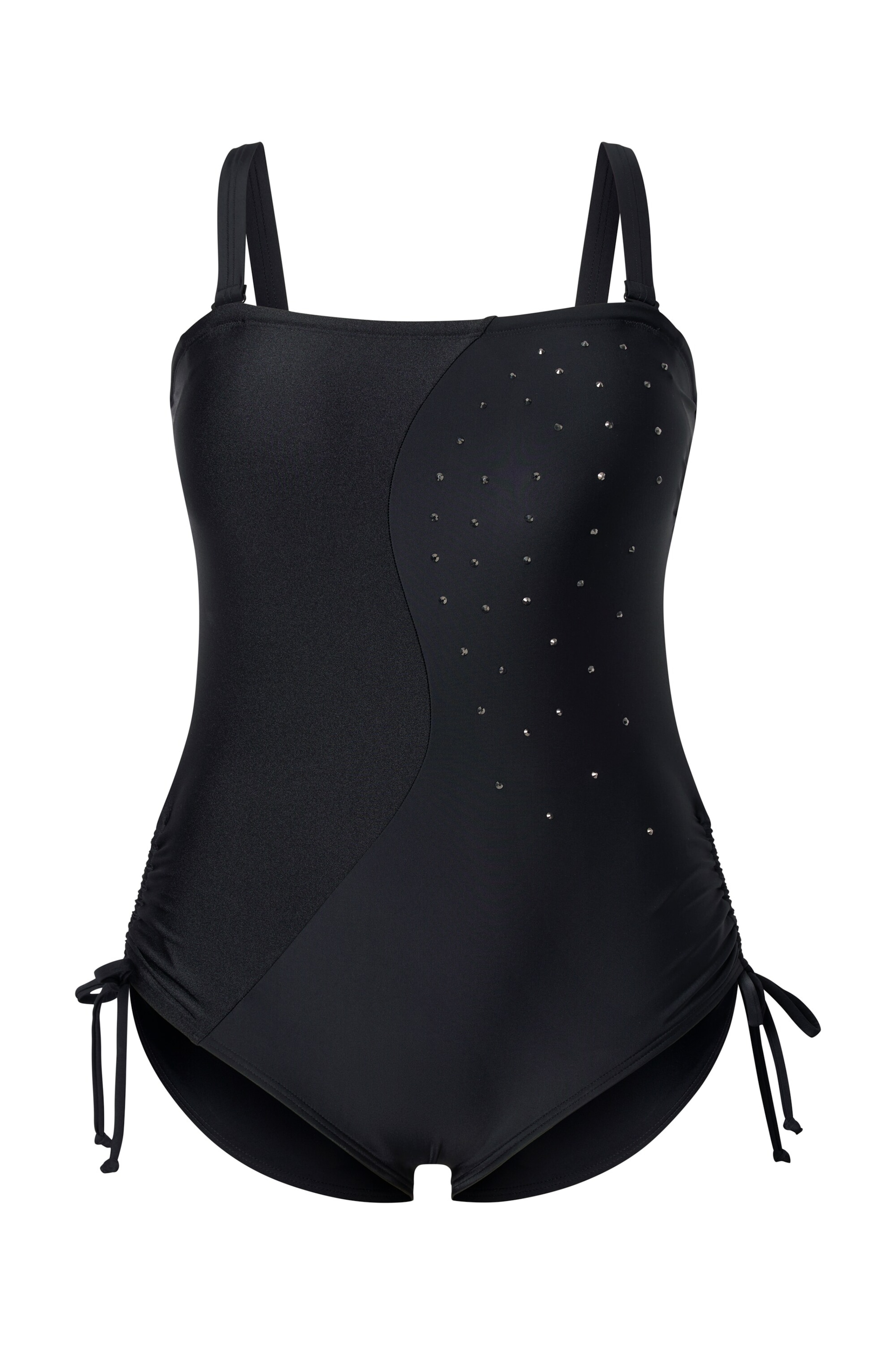 Ulla Popken Badeanzug in Schwarz: Vorderseite