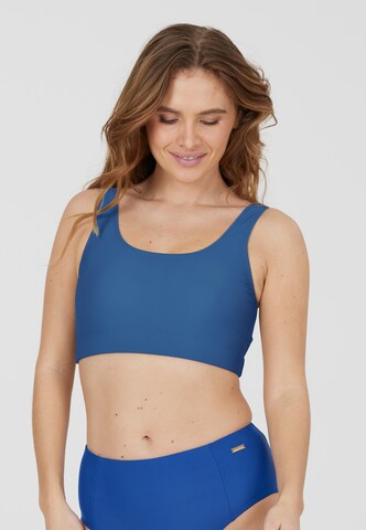 Athlecia Bandeau Athletic Bikini Top 'Aqumiee' in Blue: front