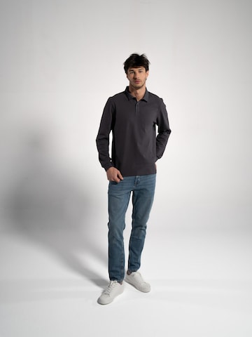 GORG Shirt 'Herren Langarm Poloshirt aus 100% Bio-Baumwolle' in Grijs