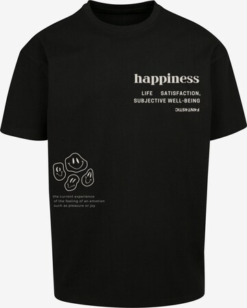 T-Shirt 'Happiness' F4NT4STIC en noir : devant