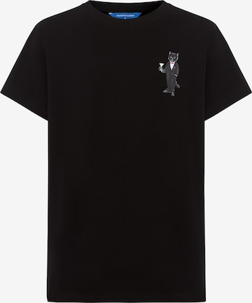 Cat e Lolette - Camiseta 'Mini Dandy Cat' en negro: frente