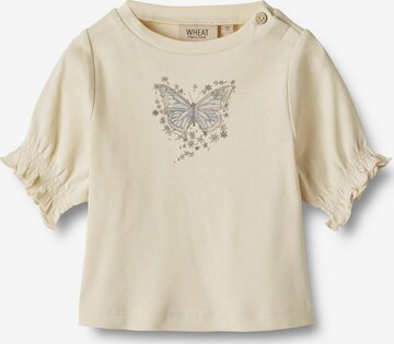 Wheat T-shirt i beige: framsida