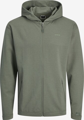 Jack & Jones Junior Zip-Up Hoodie in Green: front