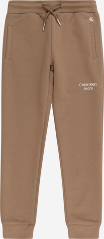 Calvin Klein Jeans Broek 'Stack' in Bruin: voorkant