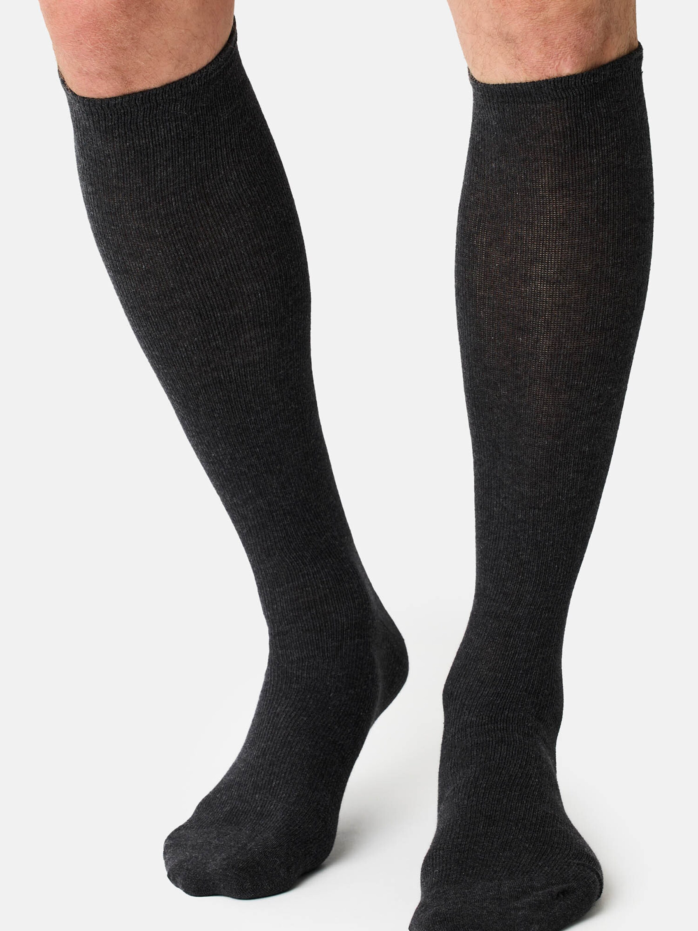 Nur Die Kniekousen ' Fit & Vital ohne Einschneiden ' in Grijs: voorkant