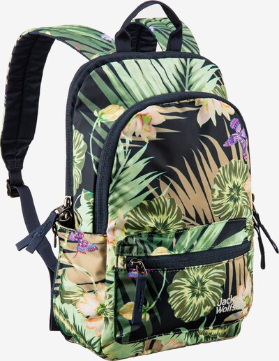 JACK WOLFSKIN Rucksack 'Paradise' in nachtblau / schilf / hellgrün / lila / pastellorange, Produktansicht