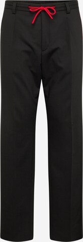 HUGO Обычный Плиссированные брюки 'Teagan' в Черный: спереди