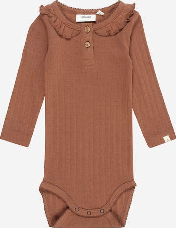 Barboteuse / body 'Rachel' Lil ' Atelier Kids en marron : devant