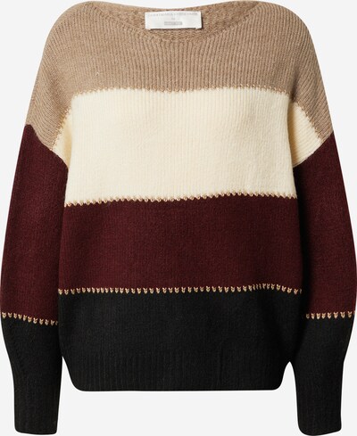 Guido Maria Kretschmer Women Sweater 'ANNIKA' in Dark beige / Burgundy / Black / Wool white, Item view