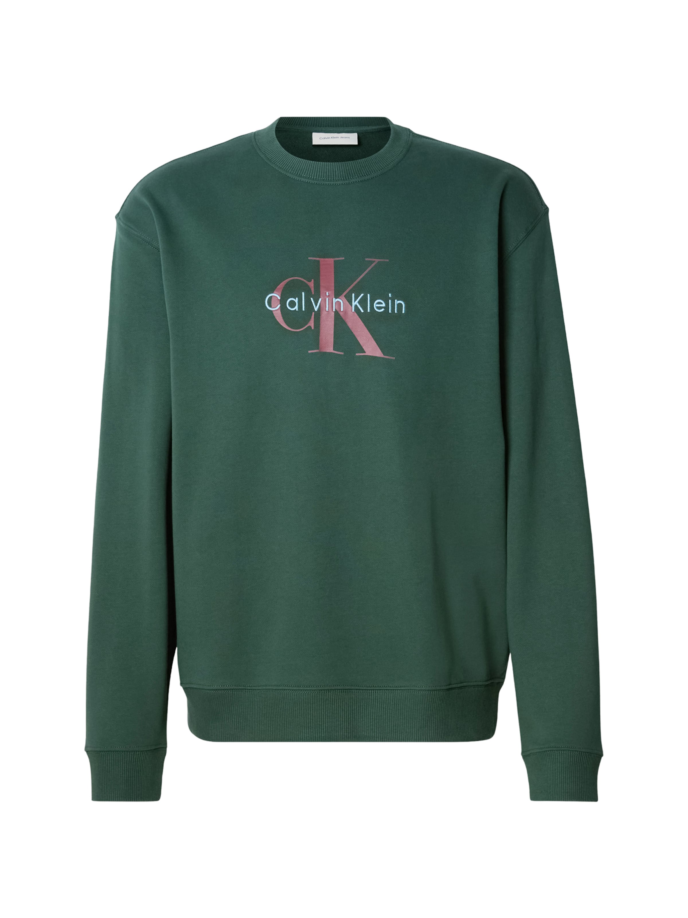 Calvin Klein Jeans Sweatshirt in Groen: voorkant