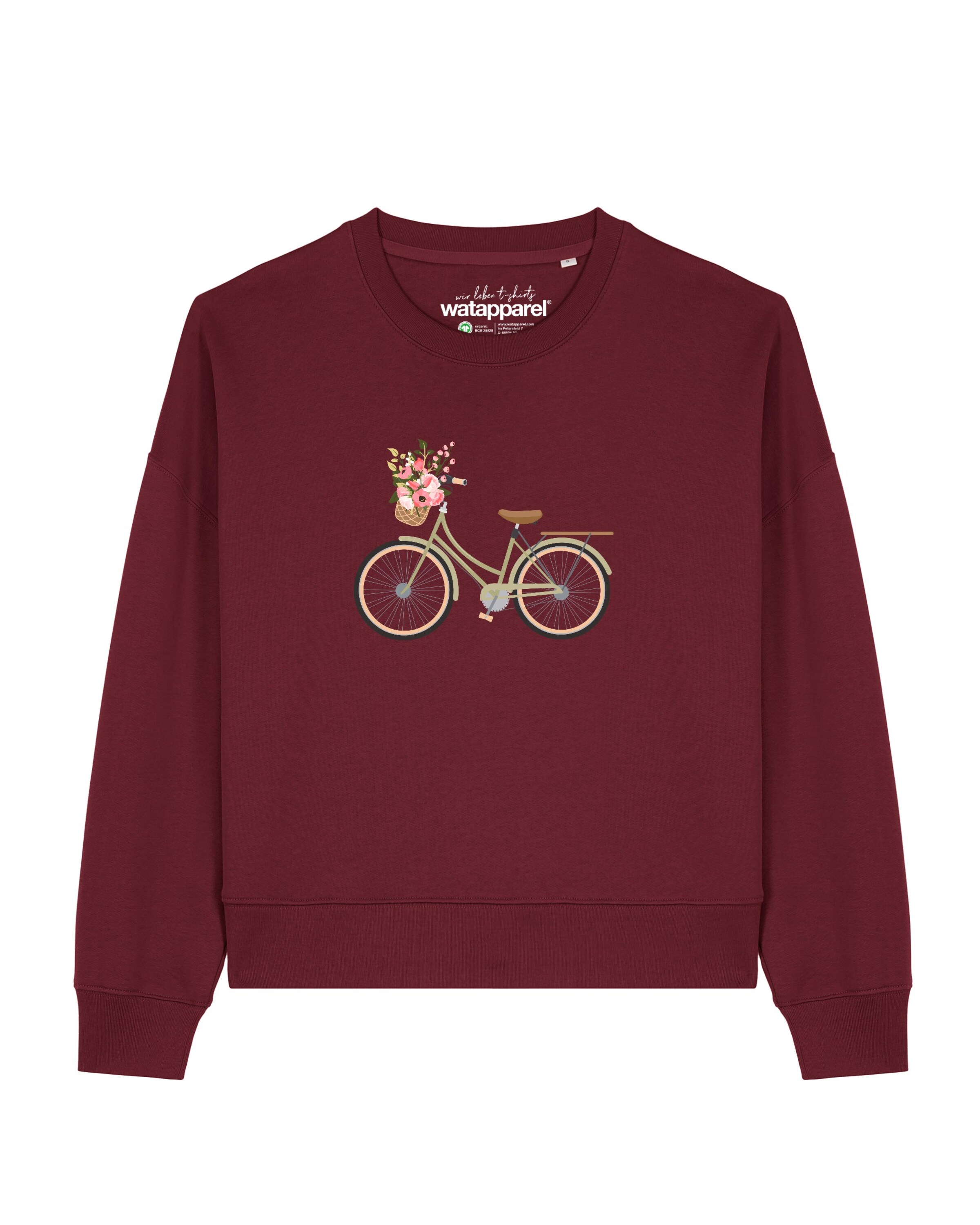 Watapparel Sweatshirt 'Damenfahrrad ' in Rood: voorkant