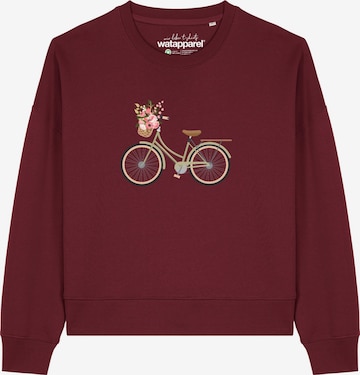 Sweat-shirt 'Damenfahrrad ' Watapparel en rouge : devant