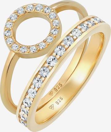 ELLI PREMIUM Ring Kreis, Kristall Ring in Gold: predná strana