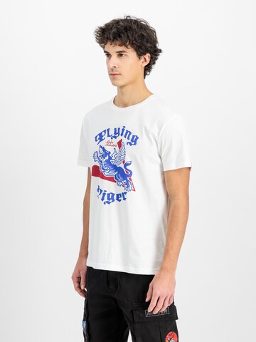 ALPHA INDUSTRIES Футболка 'Fyling Tigers' в Белый: спереди