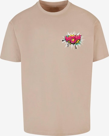 Merchcode Shirt 'WOW Comic' in Beige: Vorderseite
