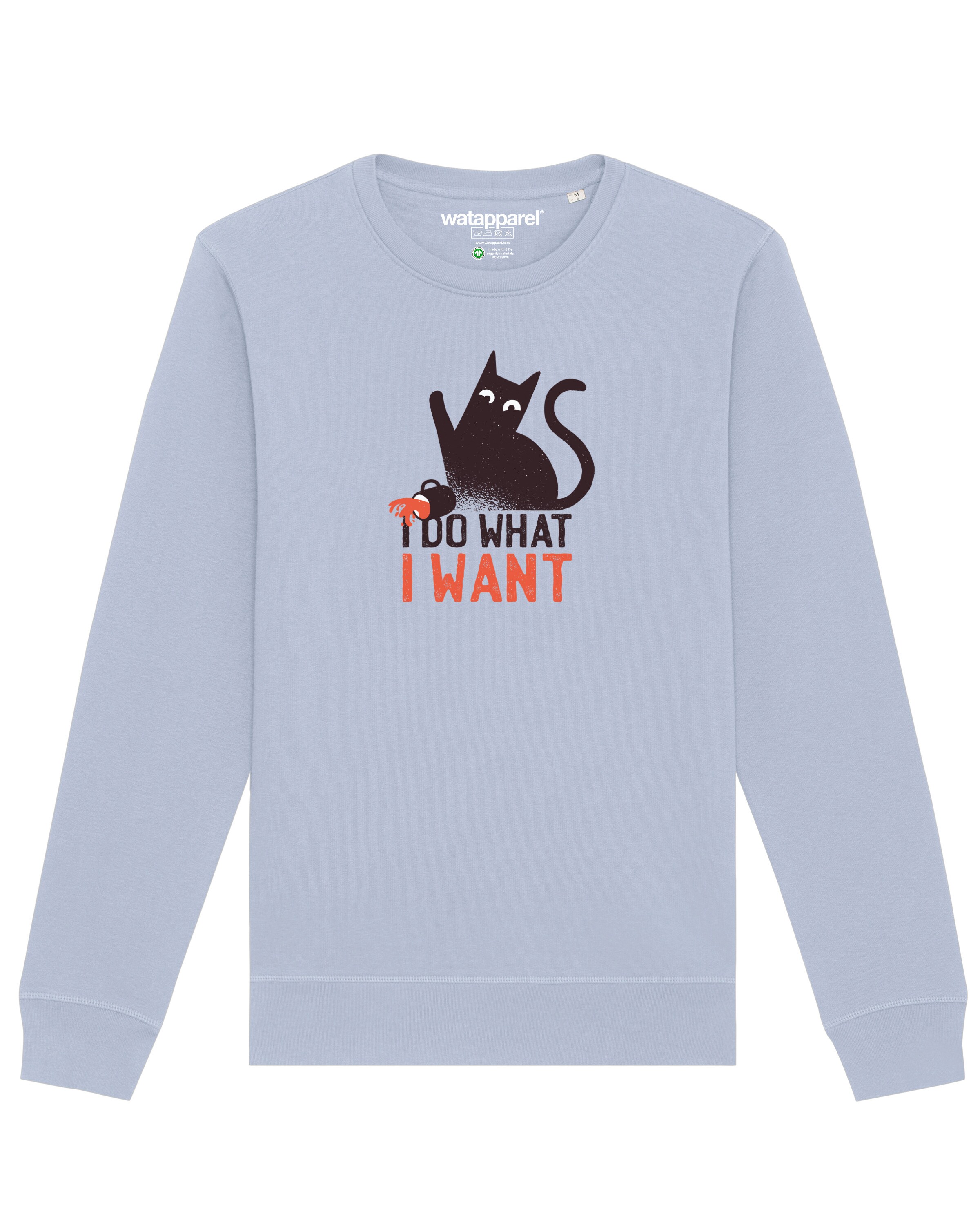 Sweat-shirt 'Cat' Watapparel en bleu : devant