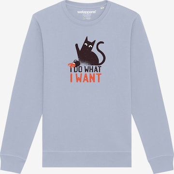 Felpa 'Cat' di Watapparel in blu: frontale
