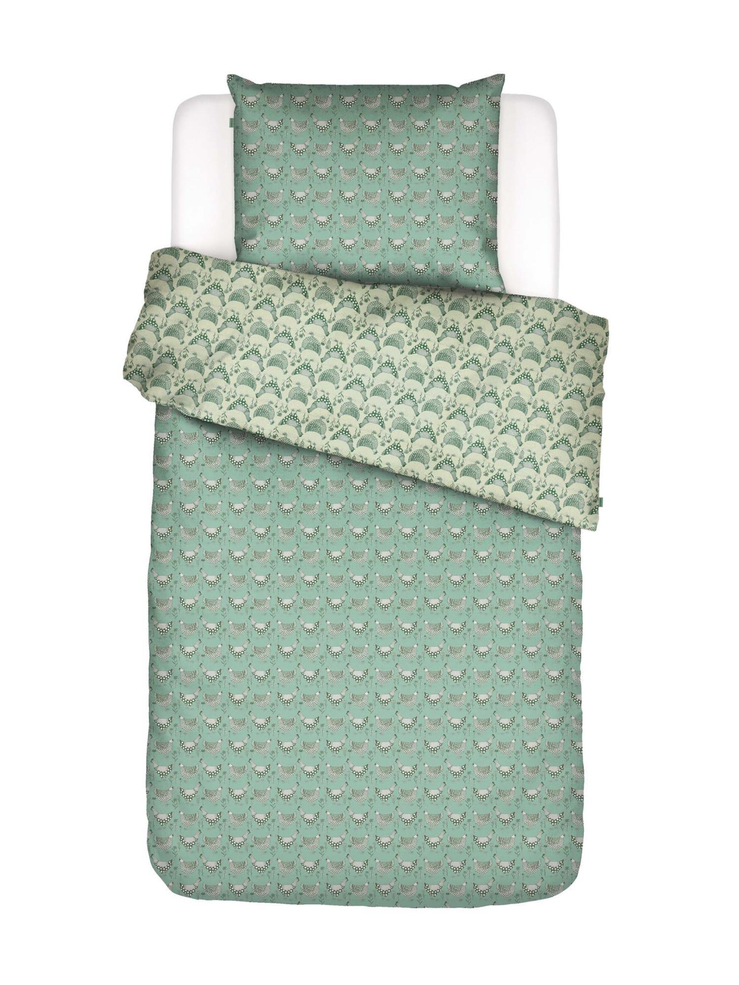 ESSENZA Bettwäsche 'Chicken Run' in Grün: Vorderseite