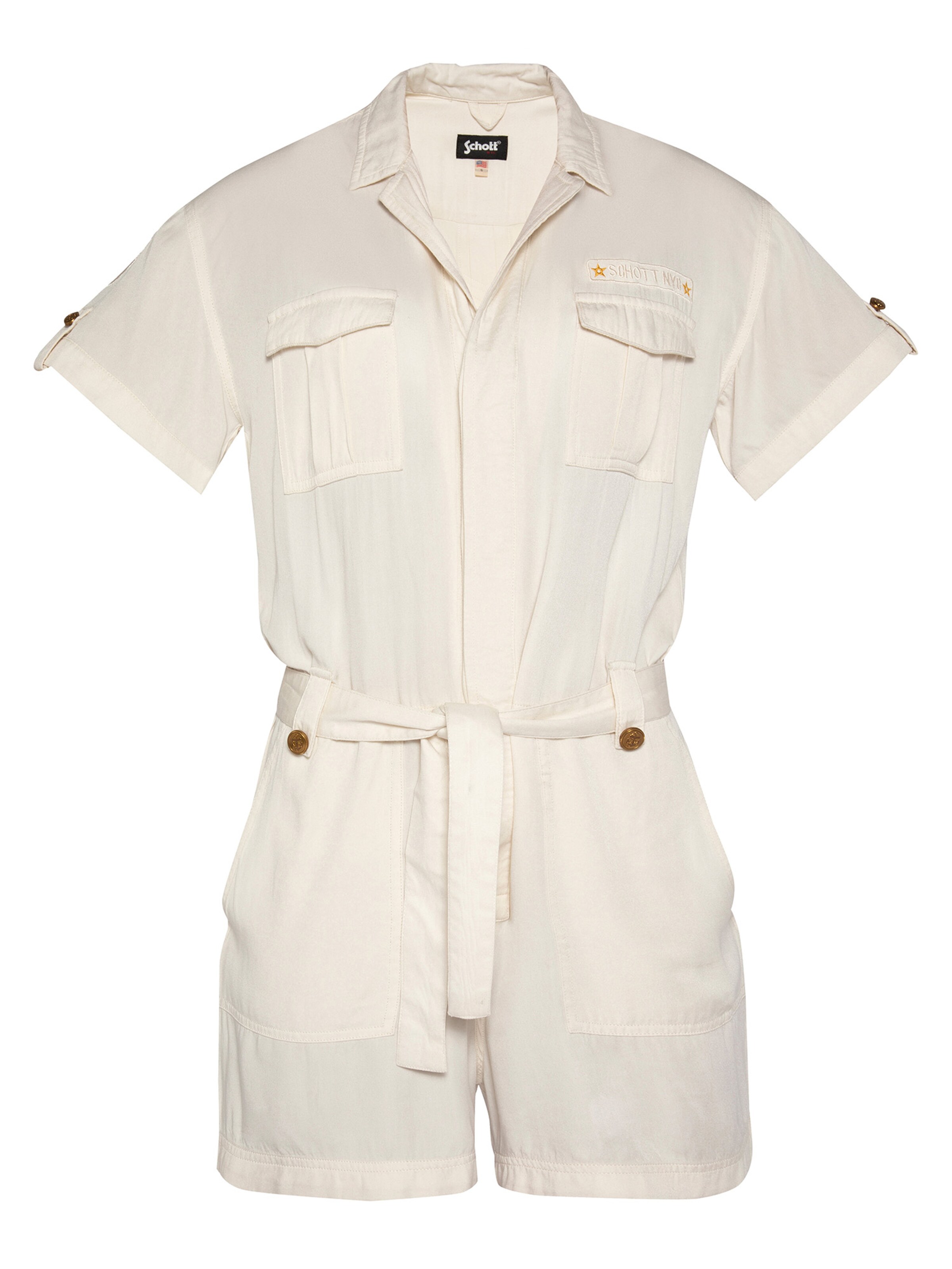 Schott NYC Jumpsuit in White: front