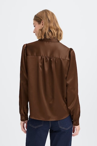ICHI - Blusa 'SANZA' em castanho